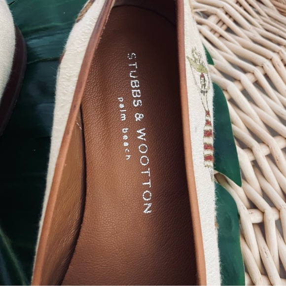 Stubbs & Wootton Palm Beach Linen and leather ladies with baskets loafers 8-1/2 - Picture 13 of 15